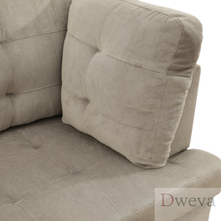 Vetra 3-Piece Pineapple Fabric Sectional Sofa Set Dweva