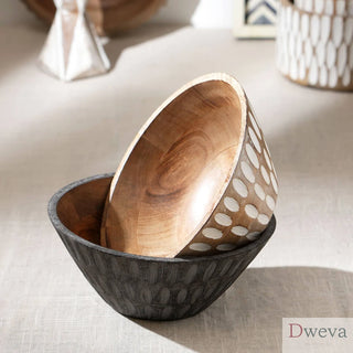 Kiyanni Handmade Mango Wood Diana Decorative Bowl - Stylish Utensil Server Dweva
