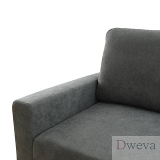 Fluffy 2-Piece Flannel Storage Sleeper Sectional Sofa Dweva