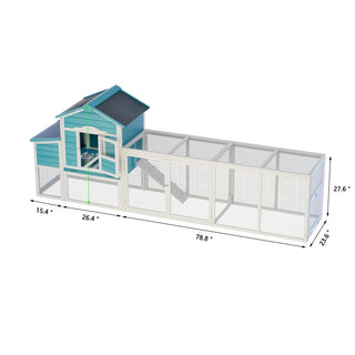 Wooden Chicken Coop with Nesting Box and Free-Range Door, All-Weather Asphalt Roof, Sliding Tray for Easy Cleaning, Large Outdoor Poultry Cage for Chickens, Ducks, and Small Animals Dweva