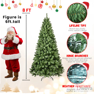 6ft Pre-Lit PVC Christmas Tree with 300 UL Lights, 779 Tips, Auto-Unfold Memory Wire, Easy Assembly with Stable Metal Stand – Full Artificial Holiday Tree Dweva