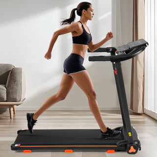 Treadmills for Home, 2.5HP Quiet Folding Treadmill with Heart Rate Sensor, 300lbs Weight Capacity, 7.5MPH, Incline Treadmill With USB Charge Station For Android & Bluetooth Speaker, 6 Shock-Absorbing