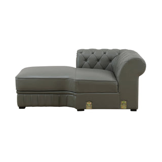 89" Dark Grey Cow Top Leather 2-Piece Living Room Sofa Set