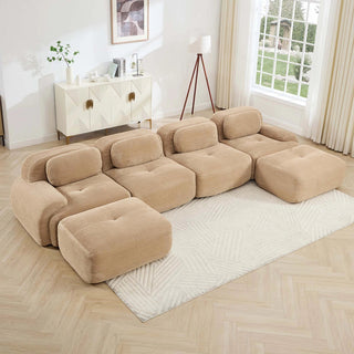 Cove Corduroy Modular Cloud Sectional Sofa Dweva