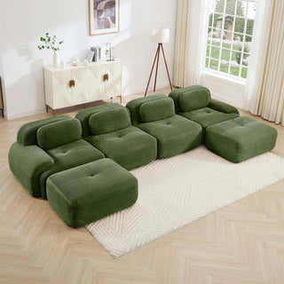 Cove Corduroy Modular Cloud Sectional Sofa Dweva