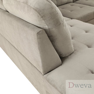 Vetra 3-Piece Pineapple Fabric Sectional Sofa Set Dweva