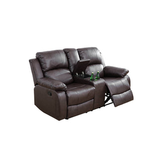 Brown Semi PU And PVC 3-Piece Couch Living Room Sofa Set