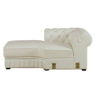89" White Cow Top Leather 2-Piece Living Room Sofa Set