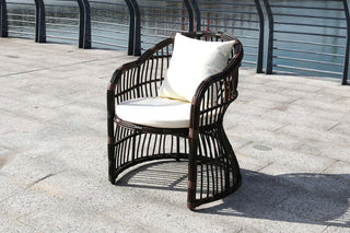 32" Polyethylene and Iron Brown 6-Piece Outdoor Sofa Set