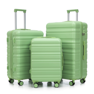 HIFINE TOURIST 20"/24"/28" 3 pcs/set in ABS Spinner Wheel Luggage, Carry on Suitcase, Matching Color, TSA Combination Lock (Green) Dweva