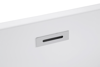 59" Acrylic Freestanding Bathtub, Stand Alone Soaking Tub, Glossy White Acrylic, Toe-tap Chrome Drain, cUPC Certified Dweva