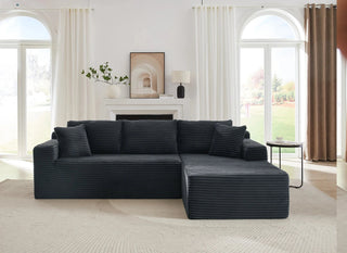 L-Shaped Cloud Sectional Sofa with Deep Seat,No Assembly Required,Modular Couches Sleeper for Living Room,Bedroom,Apartment,Dark Grey