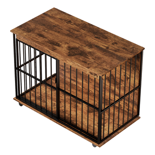 Dog Crate Furniture , Large Dog Cage Furniture with Tray for Medium Large Dogs, Wooden Dog Kennel Furniture Dweva