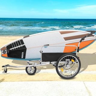 3-in-1 Heavy-Duty Bike Cargo Trailer – E-Bike Compatible Steel Frame, 110lb Capacity, Convertible Stroller & Pull Cart w/Suspension, 20" Wheels & Accessories Dweva