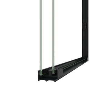 44-48" W × 72" H Tempered Glass with Explosion Proof Film, Aluminum Frame Double Sliding Shower Door, "1/4 (6 mm), Stainless Steel handle, Matte Black Dweva