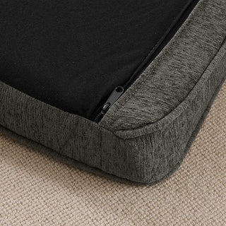 Elegant rectangular pet bed for big and oversized dogs, durable elevated dog sofa bed, comfortable dog sofa, modern and fashionable linen fabric dog sofa-DARK GREY Dweva