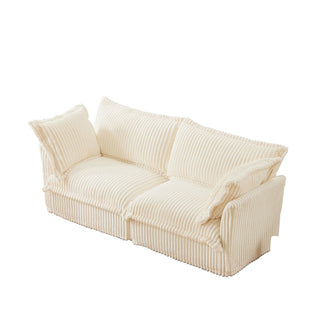 Slipcovered Fluffy Sofa - 2 Seat Dweva