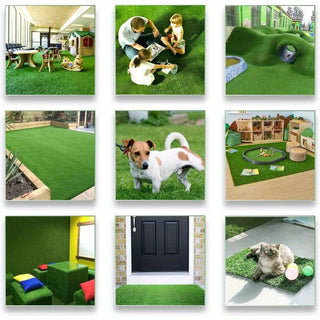 3ft x 16ft Premium Artificial Turf Mat with Drainage Holes. Thick Fake Grass with Rubber Backing, Ideal for Indoor/Outdoor Pet Areas, Garden, Lawn, Patio & Balcony Decor(Grass height 0.6 inches/1.5cm) Dweva