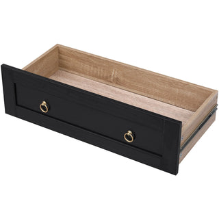 K&K 71" Tall Arched Kitchen Pantry Cabinet with 2 Large Drawers, Modern Farmhouse Kitchen Storage Cabinets with Adjustable Shelves, Glass Door, Wood Versatile Cupboard for Kitchens, Dining Room, Black Dweva