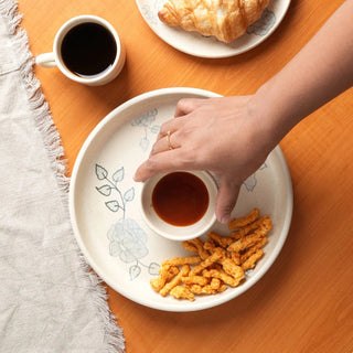 Handcrafted Ceramic Chip and Dip Bowl – Stylish Serving Bowl for Parties & Gatherings Dweva