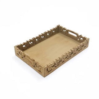 Rossmary Handmade Mango Wood Décor & Serving Tray in Brown color Dweva