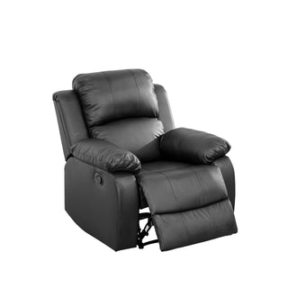 Black Semi PU And PVC 3-Piece Couch Living Room Sofa Set