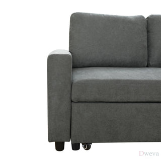 Fluffy 2-Piece Flannel Storage Sleeper Sectional Sofa Dweva