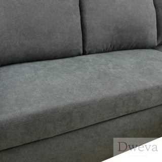 Fluffy 2-Piece Flannel Storage Sleeper Sectional Sofa Dweva