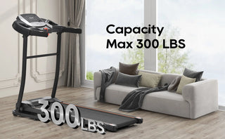 NEW Home Folding Treadmill with Pulse Sensor, 2.5 HP Quiet Brushless Motor , 7.5 MPH, 300LBS Weight Capacity Walking Jogging Machine with 3 Level Incline 12 Preset Programs for Home Gym