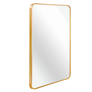 30x40 Inch Gold Metal Framed Rectangular Bathrrom Mirror for Wall.(W2203134113) Dweva