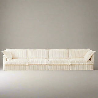 Slipcovered Fluffy Sofa - 4 Seat Dweva