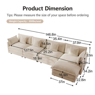 Harmony Luxury Deep-Seat Cloud Couch Dweva