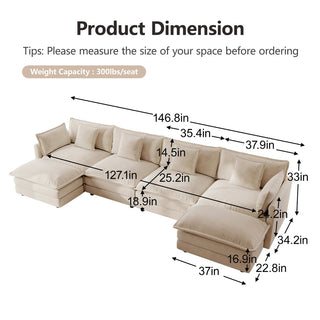 Harmony Luxury Deep-Seat Cloud Couch Dweva