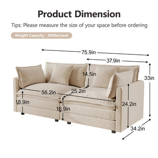 Harmony Luxury Deep-Seat Cloud Couch Dweva