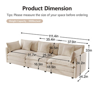 Harmony Luxury Deep-Seat Cloud Couch Dweva