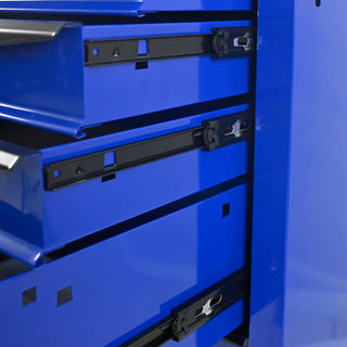 5 Drawers Multifunctional Tool Cart with Wheels,Metal Rolling Tool Cart Storage for Garage Workshop Warehouse Repair Shop--With Stainless Steel Roof- BLACK&BLUE Dweva
