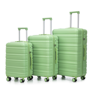 HIFINE TOURIST 20"/24"/28" 3 pcs/set in ABS Spinner Wheel Luggage, Carry on Suitcase, Matching Color, TSA Combination Lock (Green) Dweva