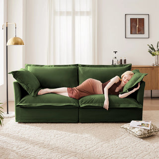 Slipcovered Fluffy Sofa - 2 Seat Dweva