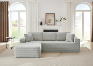 L-Shaped Cloud Sectional Sofa with Deep Seat,No Assembly Required,Modular Couches Sleeper for Living Room,Bedroom,Apartment,LIGHT GREY