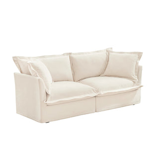 Slipcovered Fluffy Sofa - 2 Seat Dweva