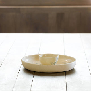 Handcrafted Ceramic Chip and Dip Bowl – Stylish Serving Bowl for Parties & Gatherings Dweva