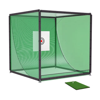 Golf Practice Net Cage,10 x 10 x 10FT Metal Frame Hitting Net Kit for Backyard,Golf Batting Cage Netting Golf Training Simulators for Home Dweva