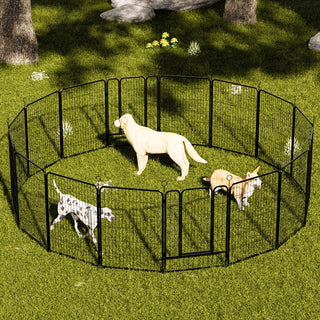 16 Panels Heavy Duty Metal Playpen with Self-Locking Gate, Extra Tall 40" Dog Fence Pet Exercise Pen for Outdoor and Indoor-Easy Setup Exercise Pen for Large Dogs Dweva