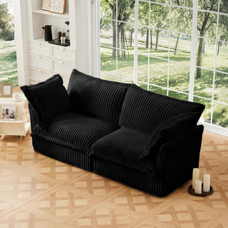 Slipcovered Fluffy Sofa - 2 Seat Dweva