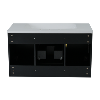36'' Wall Mounted Bathroom Vanity with Resin Sink, Floating Bathroom Storage Cabinet with 2 Drawers, Solid Wood Bathroom Cabinet (Same as N710S236003B) Dweva
