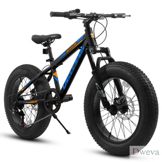 V20235 20 Inch Fat Tire Bike Adult 7 Speed Mountain Bike, Dual Disc Brakes, High Carbon Steel Frame, Front Suspension, Mountain Buggy, City Commuter City Bike, Fat Tire Bike Dweva