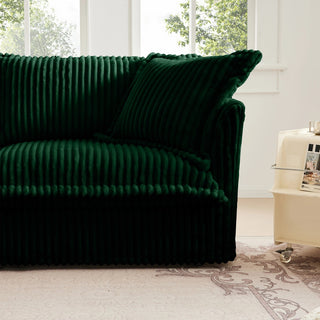 Slipcovered Fluffy Sofa - 3 Seat with 2 Ottoman Dweva