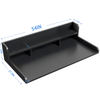 Washer Dryer Countertop with Non-slip Pads, Laundry Wood Shelf Topper with Edge, 54" Width x 27.5" Depth Double Layer Organizer for Washer and Dryer Laundry Hamper Counter Storage Organization (BLACK) Dweva