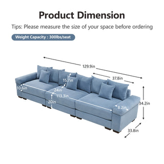 Velora Cloud Modular Sofa - Blue