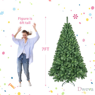 6FT PVC Christmas Tree with 280 WiFi Music Sync LED Lights – App Control, 917 Tips, Hinged Branches, Dual-Color Effects, Metal Stand Dweva